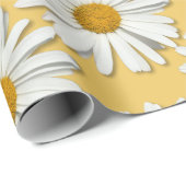 Trendy Daisy Flower Blossom Floral Mode Geel Cadeaupapier (Rol Hoek)