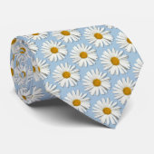 Trendy Daisy Flower Blossom - Mode - Blauw Stropdas (Opgerold)