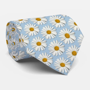Trendy Daisy Flower Blossom - Mode - Blauw Stropdas