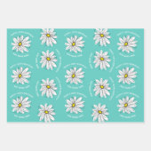 Trendy Daisy Happy Birthday Colorful Flower Inpakpapier Vel (Voorkant 2)