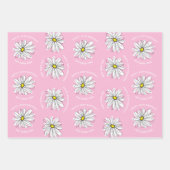 Trendy Daisy Happy Birthday Colorful Flower Inpakpapier Vel (Voorkant)