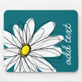 Trendy Daisy met blauw en geel Muismat (Voorkant)