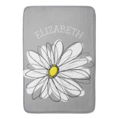 Trendy Daisy met grijs en geel Badmat (Voorkant Verticaal)