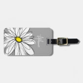 Trendy Daisy met grijs en geel Bagagelabel (Voorkant horizontaal)