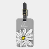 Trendy Daisy met grijs en geel Bagagelabel (Voorkant verticaal)