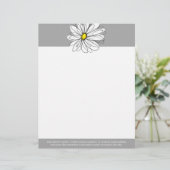 Trendy Daisy met grijs en geel Briefhoofd Ontwerp (Staand voorkant)