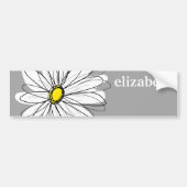 Trendy Daisy met grijs en geel Bumpersticker (Voorkant)