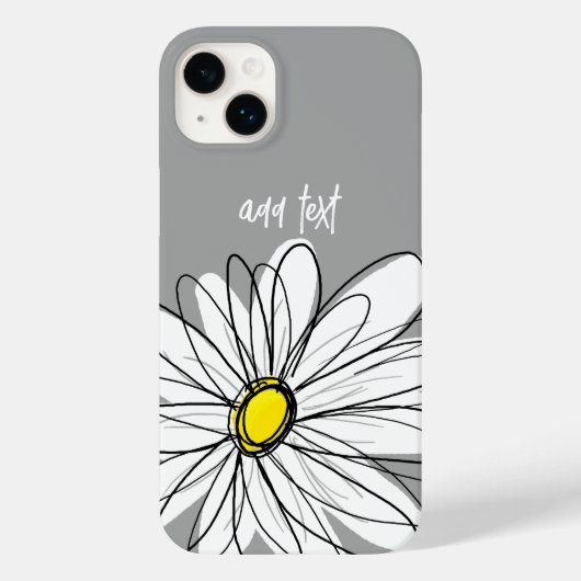 Trendy Daisy met grijs en geel Case-Mate iPhone Case (Achterkant)