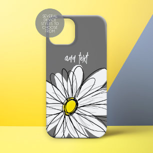 Trendy Daisy met grijs en geel Case-Mate iPhone Case