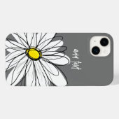 Trendy Daisy met grijs en geel Case-Mate iPhone Case (Achterkant (horizontaal))