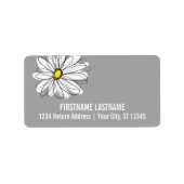 Trendy Daisy met grijs en geel Etiket (Voorkant)