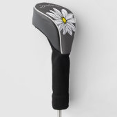 Trendy Daisy met grijs en geel Golfheadcover (Schuin)