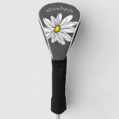 Trendy Daisy met grijs en geel Golfheadcover (Voorkant)