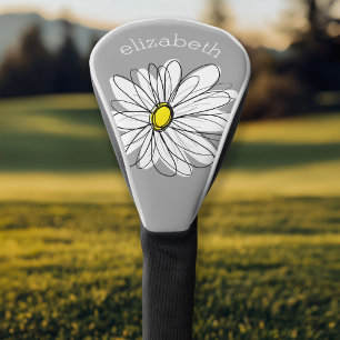 Trendy Daisy met grijs en geel Golfheadcover