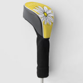 Trendy Daisy met grijs en geel Golfheadcover (Schuin)