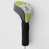 Trendy Daisy met grijs en geel groen Golfheadcover (Schuin)