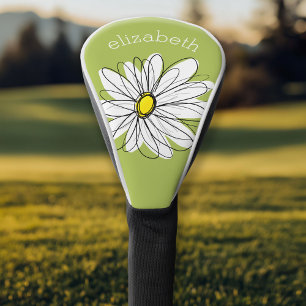 Trendy Daisy met grijs en geel groen Golfheadcover