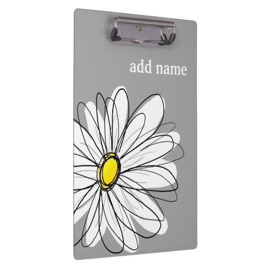 Trendy Daisy met grijs en geel Klembord (Rechts)