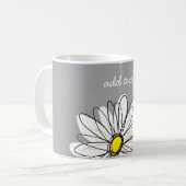 Trendy Daisy met grijs en geel Koffiemok (Voorkant links)
