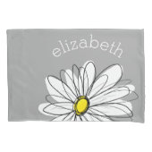 Trendy Daisy met grijs en geel Kussensloop (Voorkant)