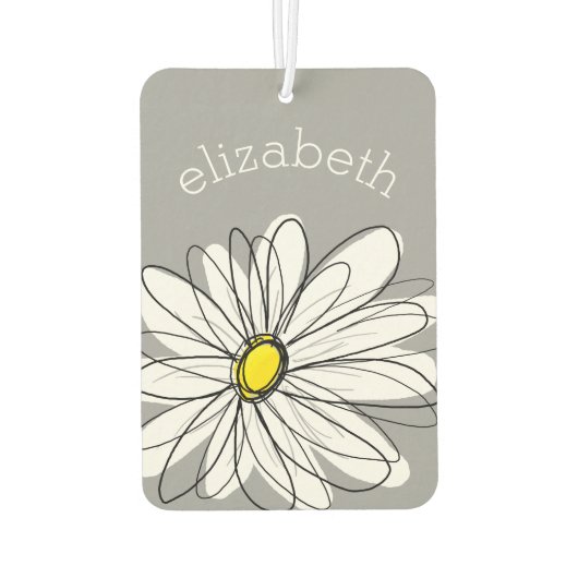 Trendy Daisy met grijs en geel Luchtverfrisser (Achterkant)