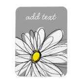 Trendy Daisy met grijs en geel Magneet (Verticaal)