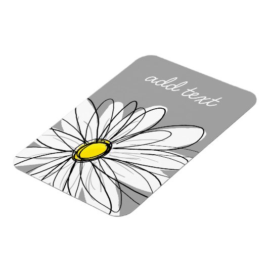 Trendy Daisy met grijs en geel Magneet (Linkerzijde)