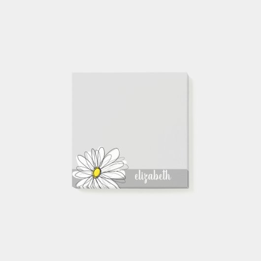 Trendy Daisy met grijs en geel Post-it® Notes (Voorkant)