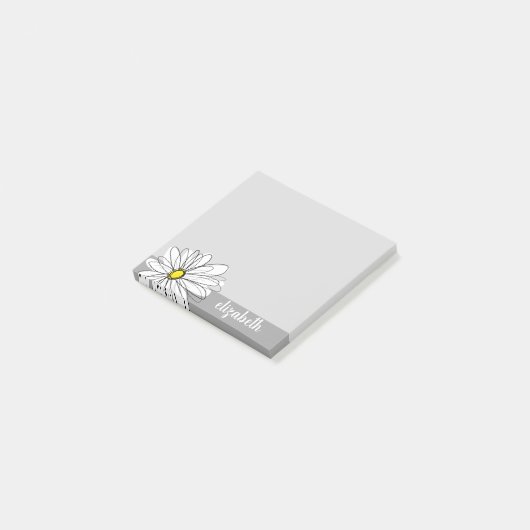 Trendy Daisy met grijs en geel Post-it® Notes (Schuin)