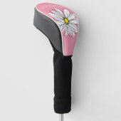 Trendy Daisy met grijs en geel roze Golfheadcover (Schuin)