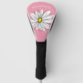 Trendy Daisy met grijs en geel roze Golfheadcover (Voorkant)