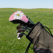 Trendy Daisy met grijs en geel roze Golfheadcover (Insitu)