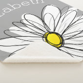 Trendy Daisy met grijs en geel Sherpa Deken (3/4)