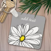 Trendy Daisy met grijs en geel Sleutelhanger
