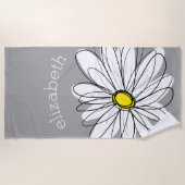 Trendy Daisy met grijs en geel Strandlaken (Voorkant)