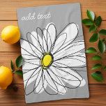 Trendy Daisy met grijs en geel Theedoek<br><div class="desc">Een zand en griezelig stuk van hipster. Je kunt een naam,  een monogram of een andere aangepaste tekst toevoegen. Als u de kunst rond moet bewegen,  klik op de aanpassingsknoop om veranderingen aan te brengen.</div>