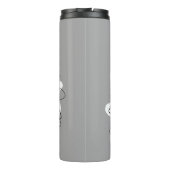 Trendy Daisy met grijs en geel Thermosbeker (Achterkant)