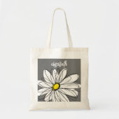 Trendy Daisy met grijs en geel Tote Bag (Voorkant)