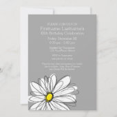 Trendy Daisy met grijs geel Verjaardagsfeest Kaart (Voorkant)
