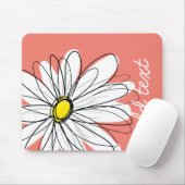 Trendy Daisy met koraal en geel Muismat (Met muis)