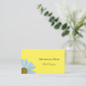 Trendy Daisy White Floral Designer Yellow Visitekaartje (Staand voorkant)