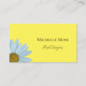 Trendy Daisy White Floral Designer Yellow Visitekaartje (Voorkant)