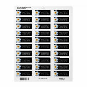 Trendy Daisy Zwart Aangepaste adreslabels Etiket (Full Sheet)