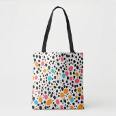Trendy Dalmatische Print Canvas tas | Kleurrijke p (Voorkant)