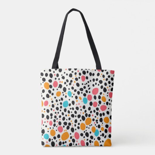 Trendy Dalmatische Print Canvas tas | Kleurrijke p (Achterkant)