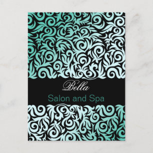 trendy damask aqua business briefkaart