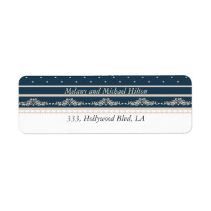 Trendy damask lace polka dots bruiloft etiket