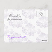 trendy damask paarse business Dankuwel Kaarten (Achterkant)