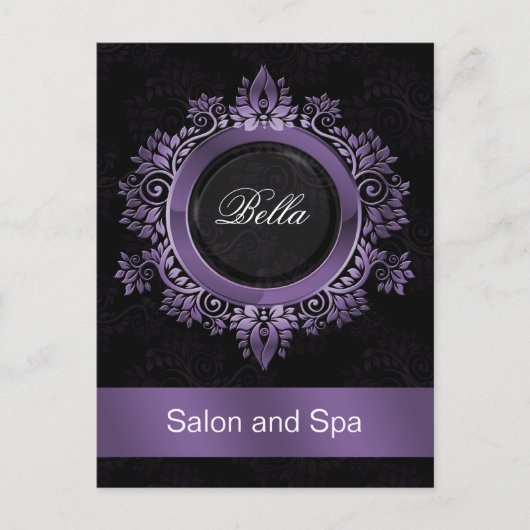 trendy damask paarse business Dankuwel Kaarten (Voorkant)