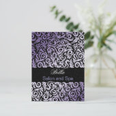 trendy damask paarse business Dankuwel Kaarten (Staand voorkant)